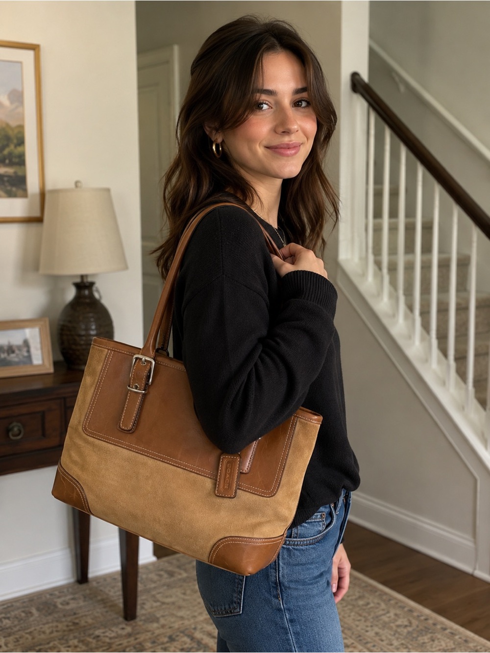 Coach Vintage (2004) Elegant Brown Leather Tote Bag - Picture 1 of 9